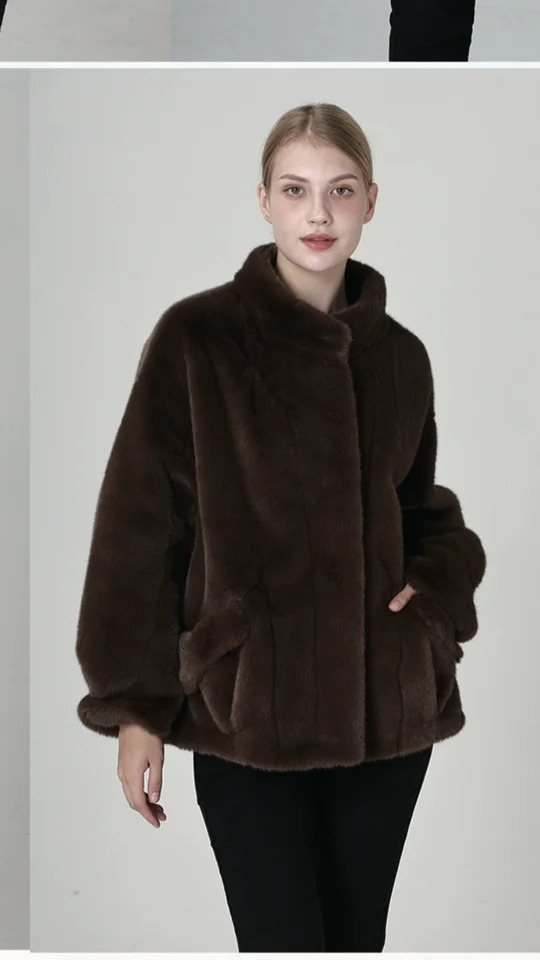 Womens winter faux fur coat womens fur jacket womens fur coat 241107