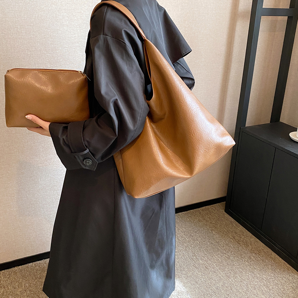 Fashion Shoulder Bag for Women Soft PU Leather Luxury Handbags Purse Retro Large Capacity Casual Shopping Hobo Women's Tote Bags