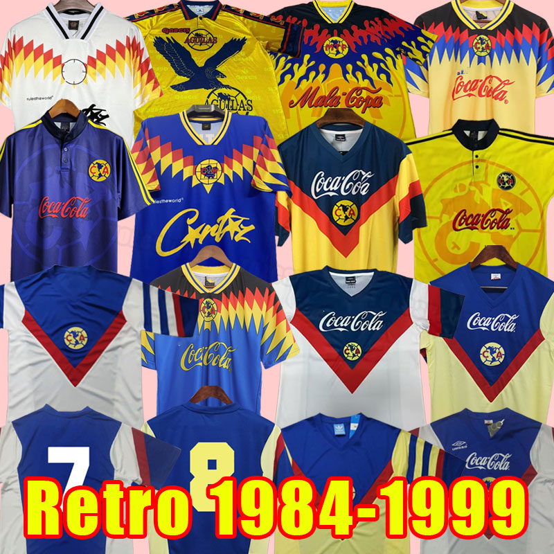 Club America Retro soccer jerseys LIGA MX Football Shirts S.CABANAS ZAMORANO BRANDAO CHUCHO Men Uniforms 84 85 88 89 93 94 98 99 1995 1984 1985 1988 1989 1994 1999