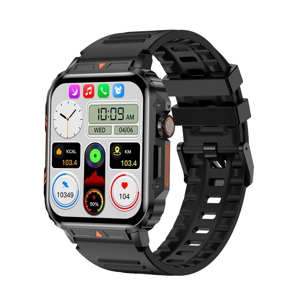 2024 NOUVEAU EUTDOOR TROIS DEFENSE 81 1.95 GPS GPS Military Military Bluetooth Call Smartwatch Android iOS IP68 IP68 APPLICARE GPS FTNESS MENS