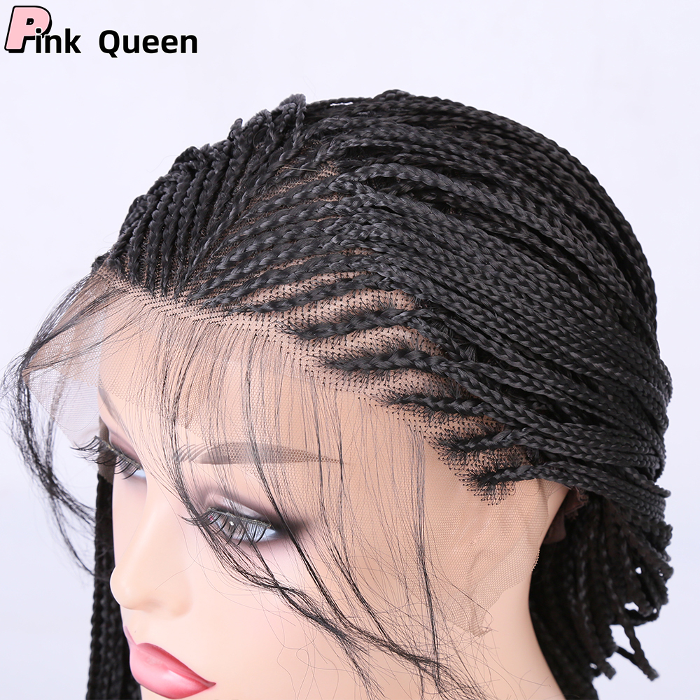 European and American fashion chemical fiber wig 13*4 front lace wig three dreadlocks black 26 inch long vacation hair