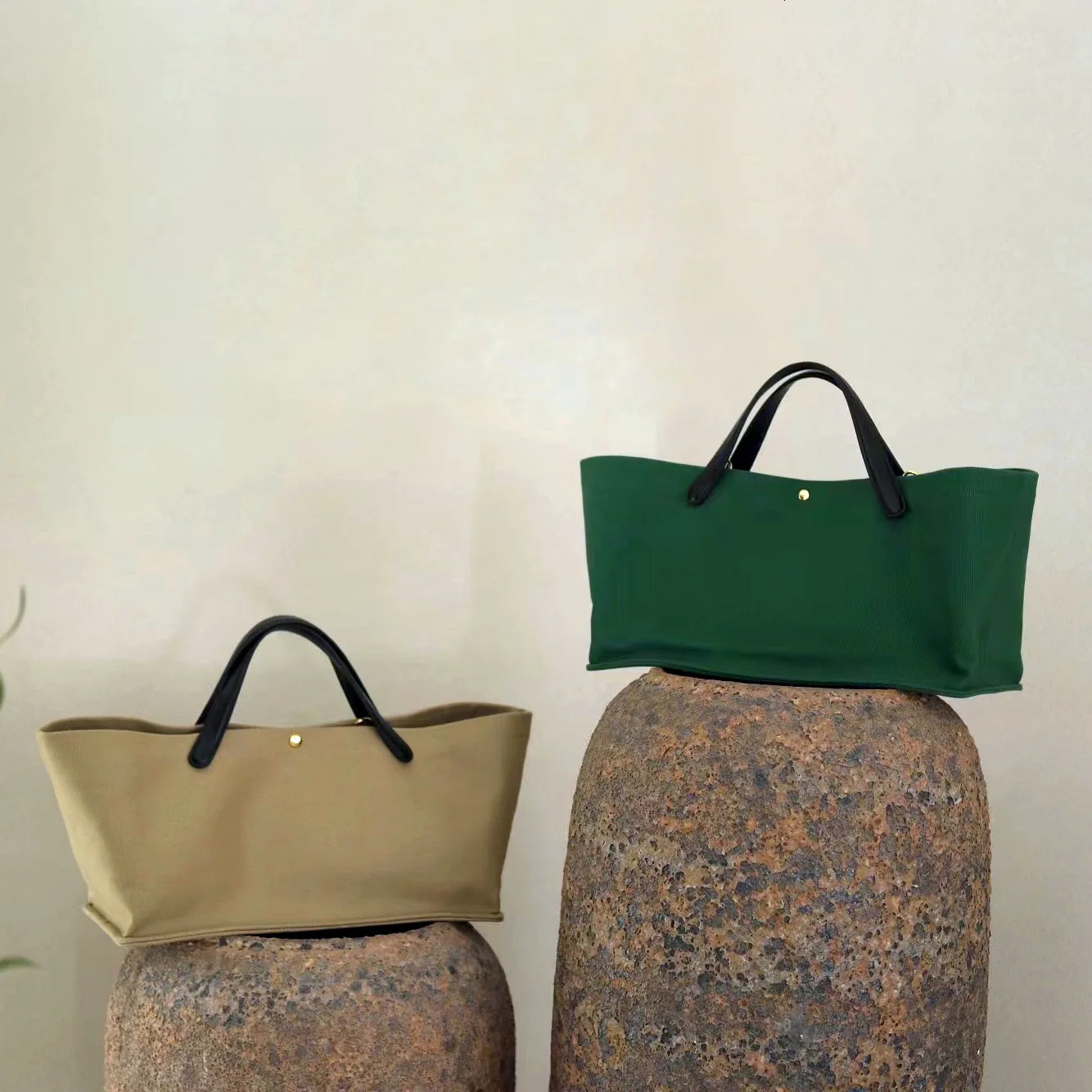 FIRMRANCH Retro Simple Large Capacity Handheld Basket High Quality Cowboy Handbag Canvas Shoulder Diagonal Bag 241106