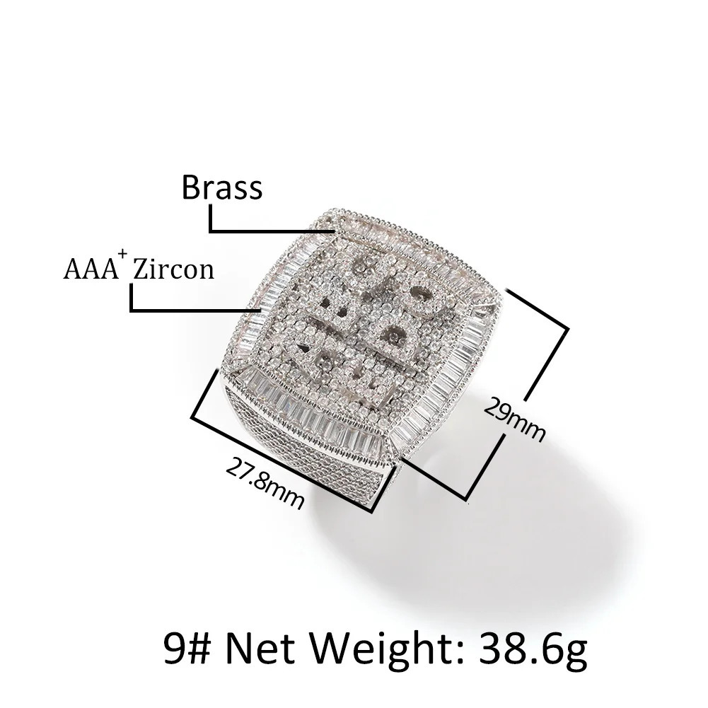 Uwin Customized Name Ring 1-9 Letter Full Ice Cube Zirconia Championship Ring Personalized Hip Hop Jewelry 241106