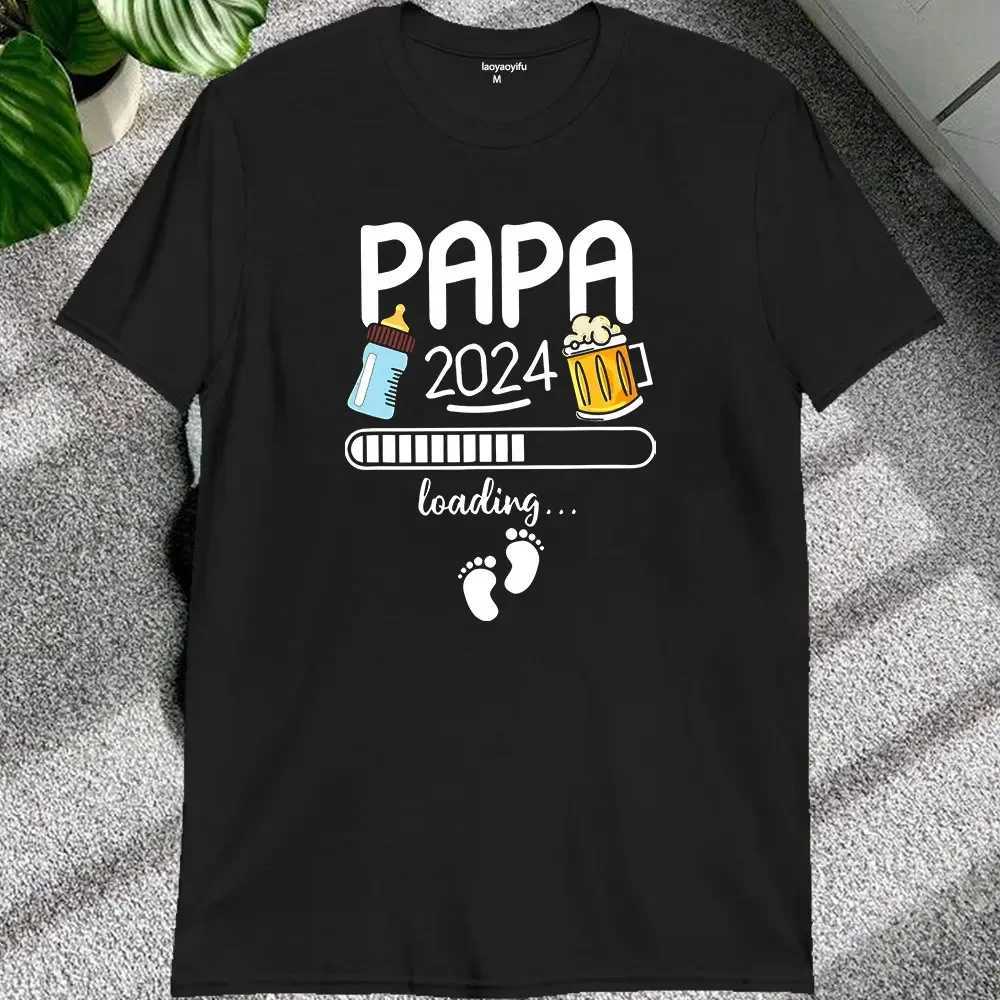 Dad 2024 loads fun future dad beer enthusiast gift T-shirt top unisex Crewneck short sleeved T-shirt Y2k clothing top X241107