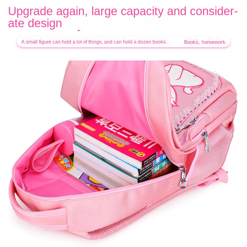Schoolbag package for girls new breathable wear-resistant load-reducing primary school girls Korean version of cute princess bac