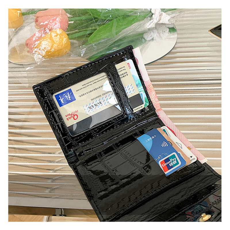 2023 Short Purses for Women New Fashion Stone Pattern Laser Wallet High Capacity Card Holders Coin Purse Mini Small Money Bag