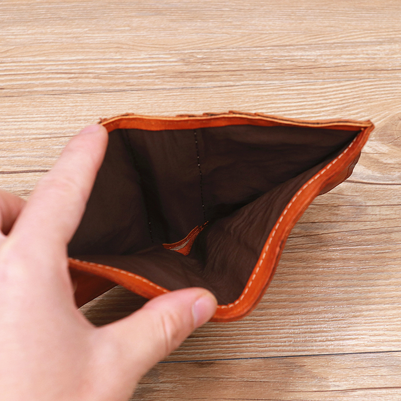 100% Genuine Leather Wallet For Women Men Vintage Cowhide Short Bifold Small Slim Lady Purse Card Holder With Zipper Coin Pocket