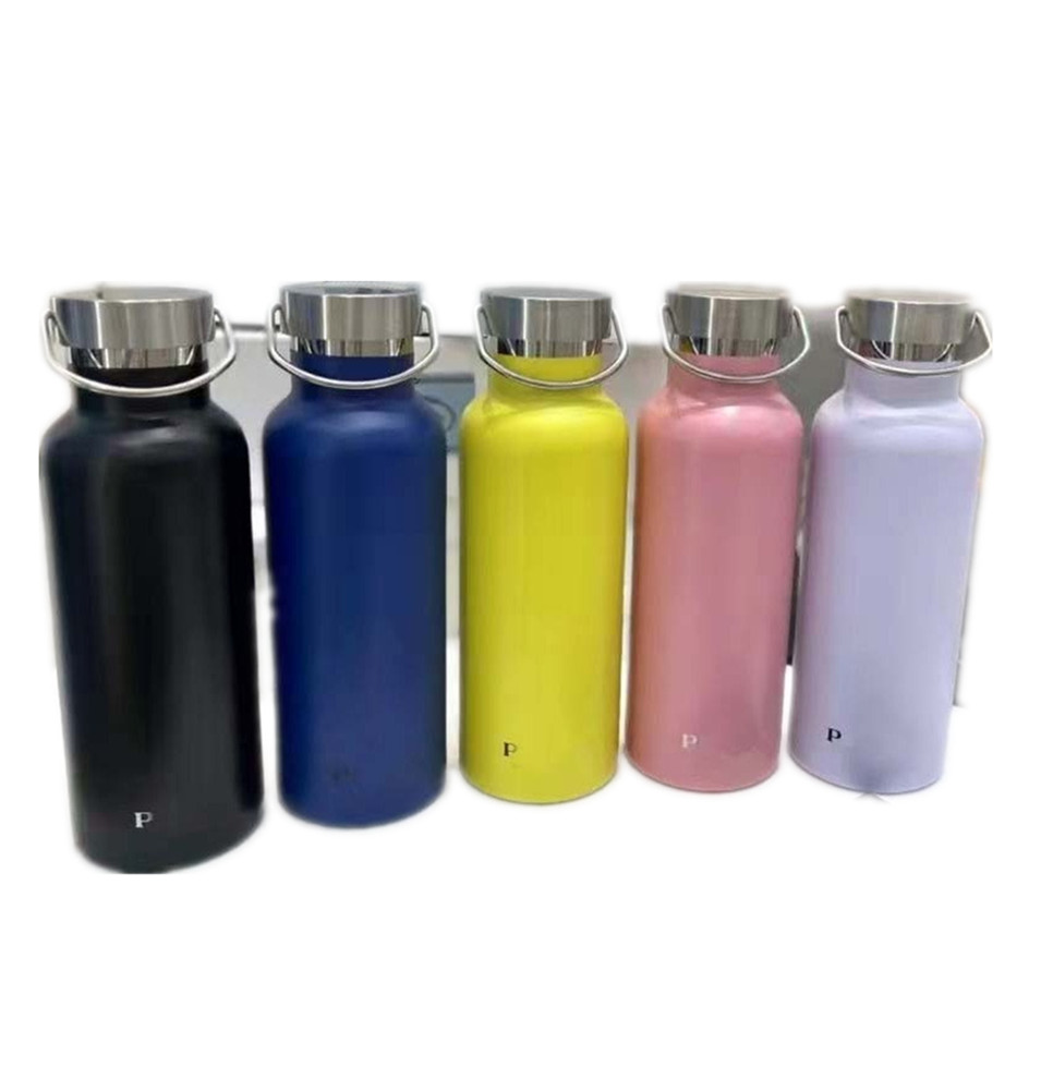 Designer Water Bottle Candy Color Insulation Cup INS Classic Letter Printing Art Student Portable Handheld Cup 500ML Large Capacity Kettle 16f