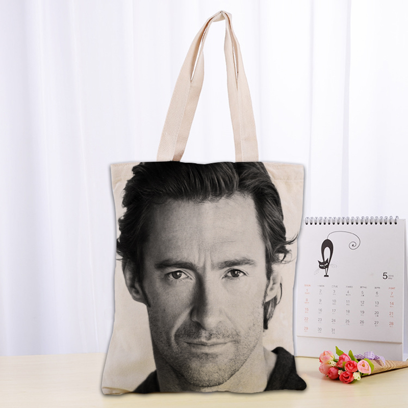 Custom Hugh Jackman Tote Bag Women Canvas Fabric Bags Eco Reusable Shopping Bags Traveling Beach Casual Useful Shoulder Bag