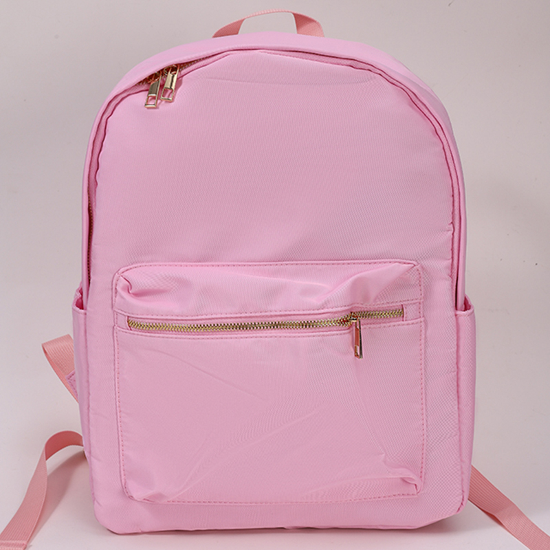 stock large capacity customizable logo travel storage bag Macaron Candy Color New Light Pink nylon backpack