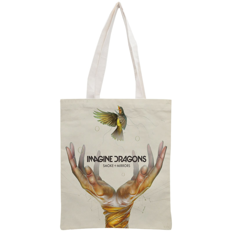Custom Imagine Dragons Tote Bag Reusable Handbag Women Shoulder Foldable 30*35cm Canvas Shopping Bags Drop Shipping