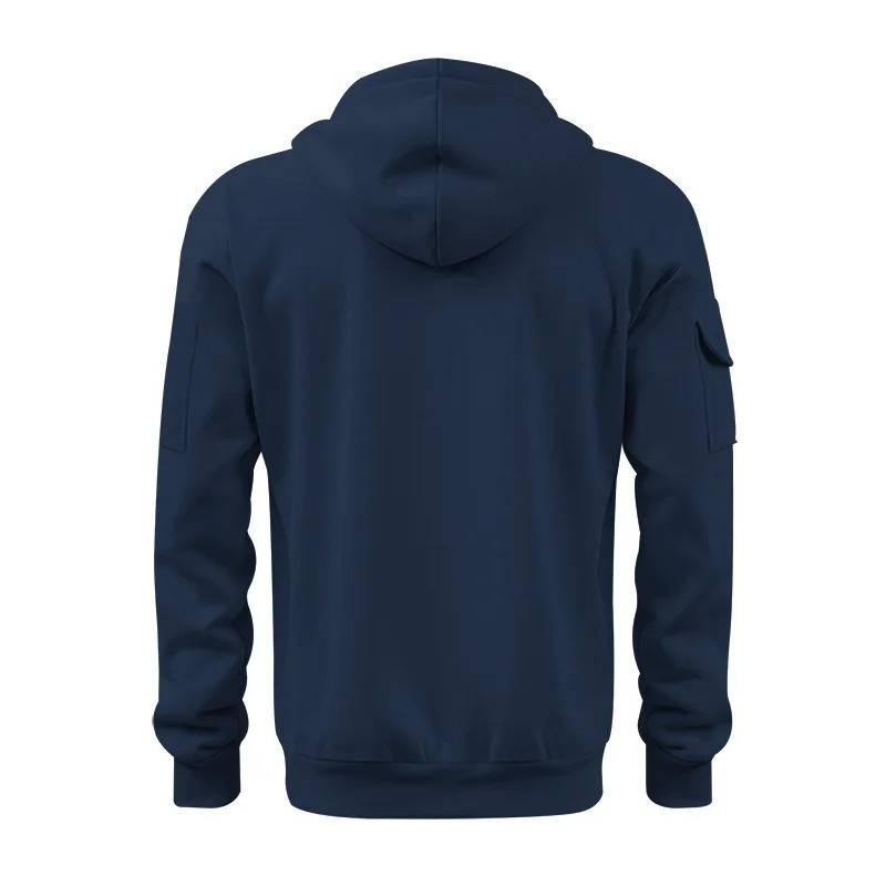 2024 Cross-border Sports Sweater Mens Multi-Pocket Zipper Hoodie Sweatpants Set 241107