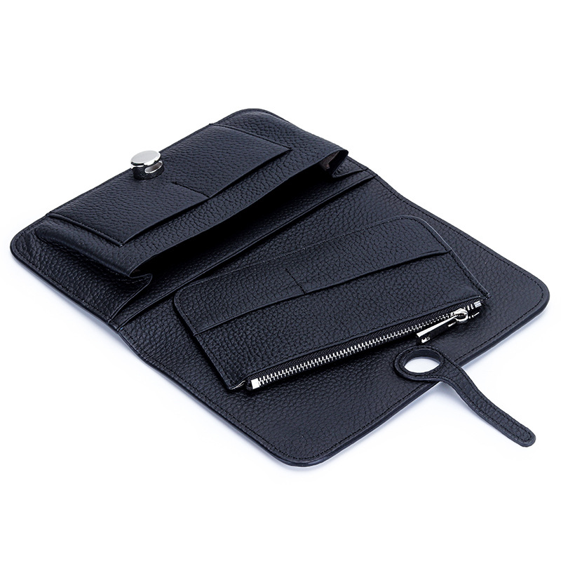 Genuine Leather Lady Purse Large Capacity Long Wallet Multi-Function Handbag Passport Holder