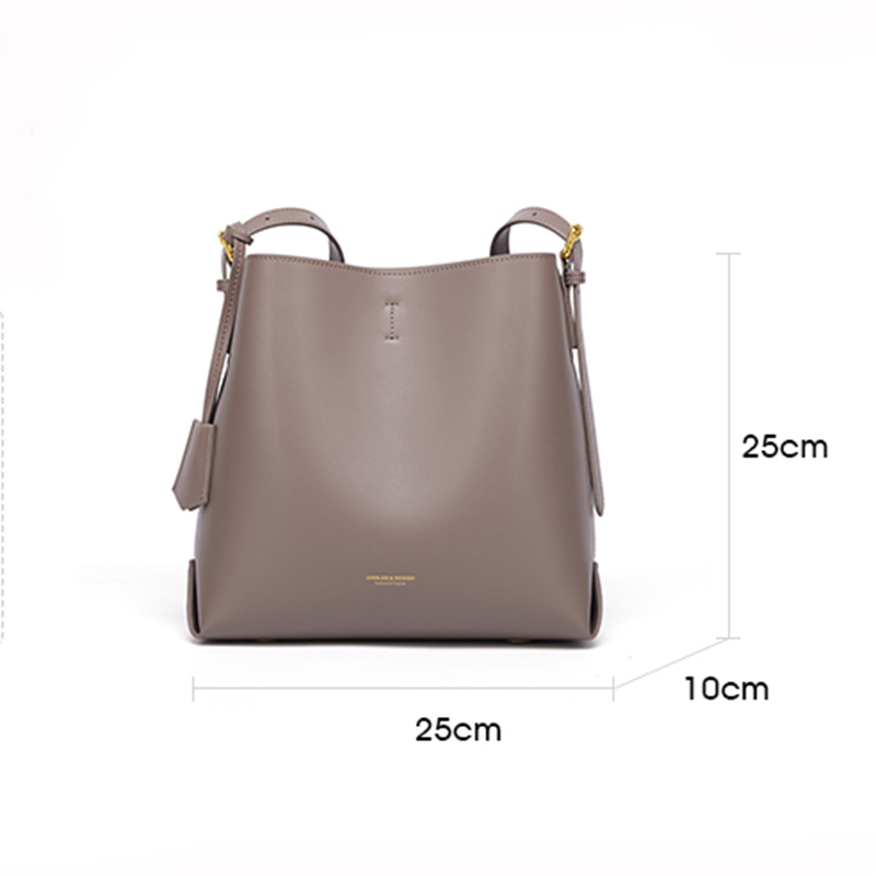 Cnoles Women Soft Bucket Bag Shoulder Bag Fashion Ladies Leather Female Luxury Crossbody Bags