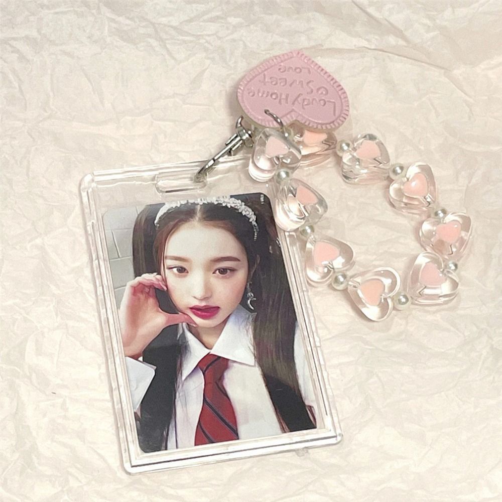 Kawaii 3 inch Kpop Photocard Holder Credit ID Bank Card Photo Display Holder Bus Card Protective Case Pendant