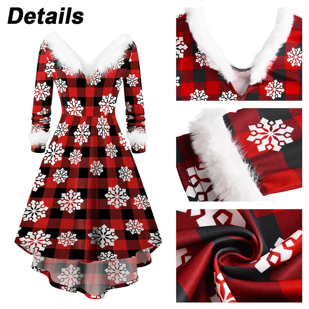 Christmas Dress Women Costumes Bodycon Elegant Vintage Cosplay Party Long Dresse for Female Clothing Sexy Big Skirt 241107