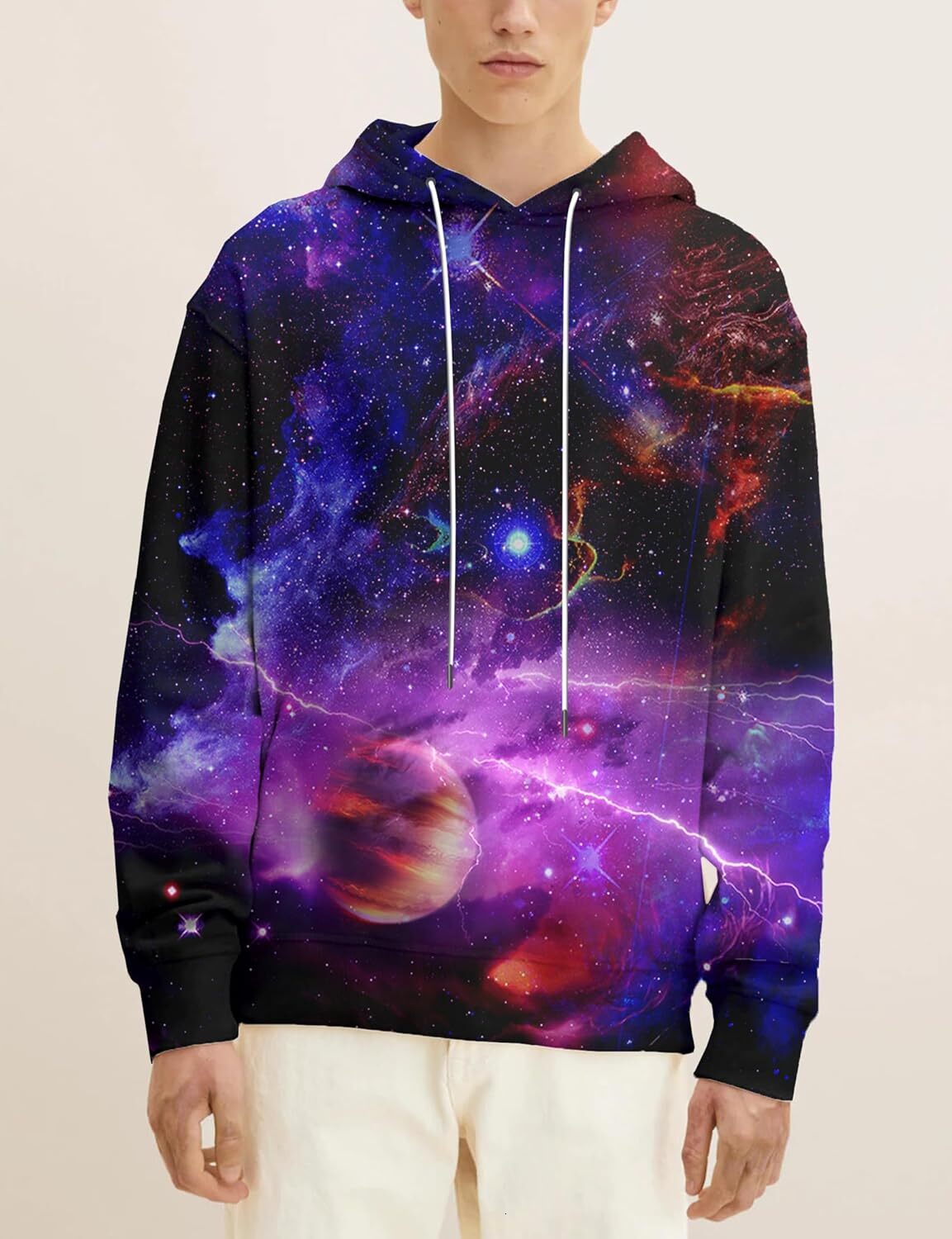 Hoodie for Mens Womens Unisex Mens and Womens Novelty Hoodies 3D Fashion Digital Print Pullover Hooded Sweatshirts with Pockets Graphic Cool purple pa