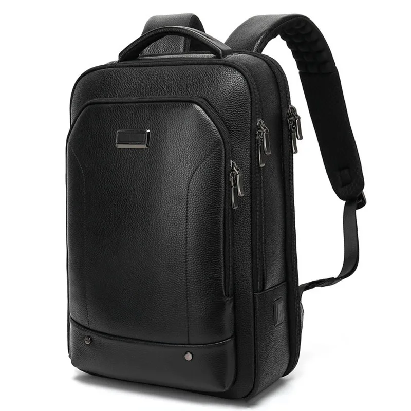Quality Men's 100% Genuine Leather Backpack Laptop Bag Male School Bag Men Daypacks Casual Travel Bag 15.6inch Laptop Backpack