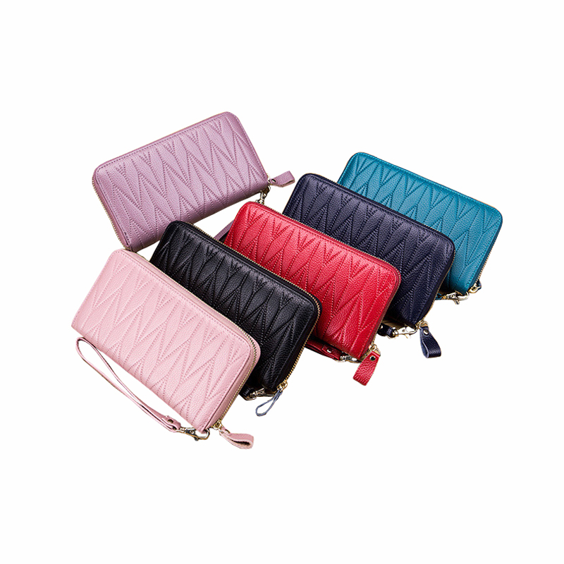 Fashion Women Wallet Long Clutch Bags Anti Rfid Business Card Holder Card Porte Feuille Femme Money Pocket Coin Purse Zipper
