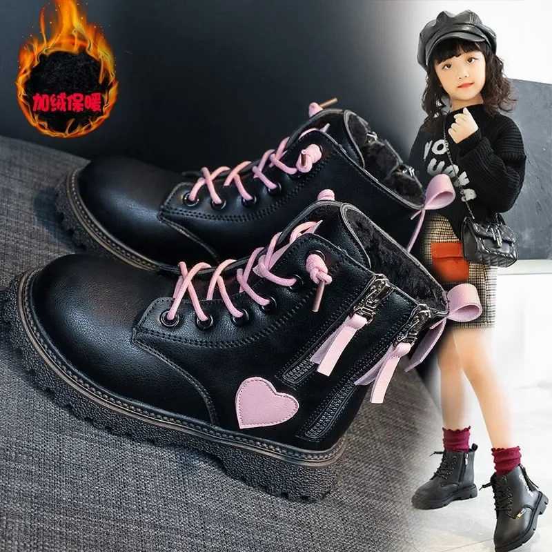 Girls Ankle Boots 2023 New Autumn and Winter Fashion Double Zip Beautiful Princess Non-slip Performance Boots for Catwalk CasualXJ241206