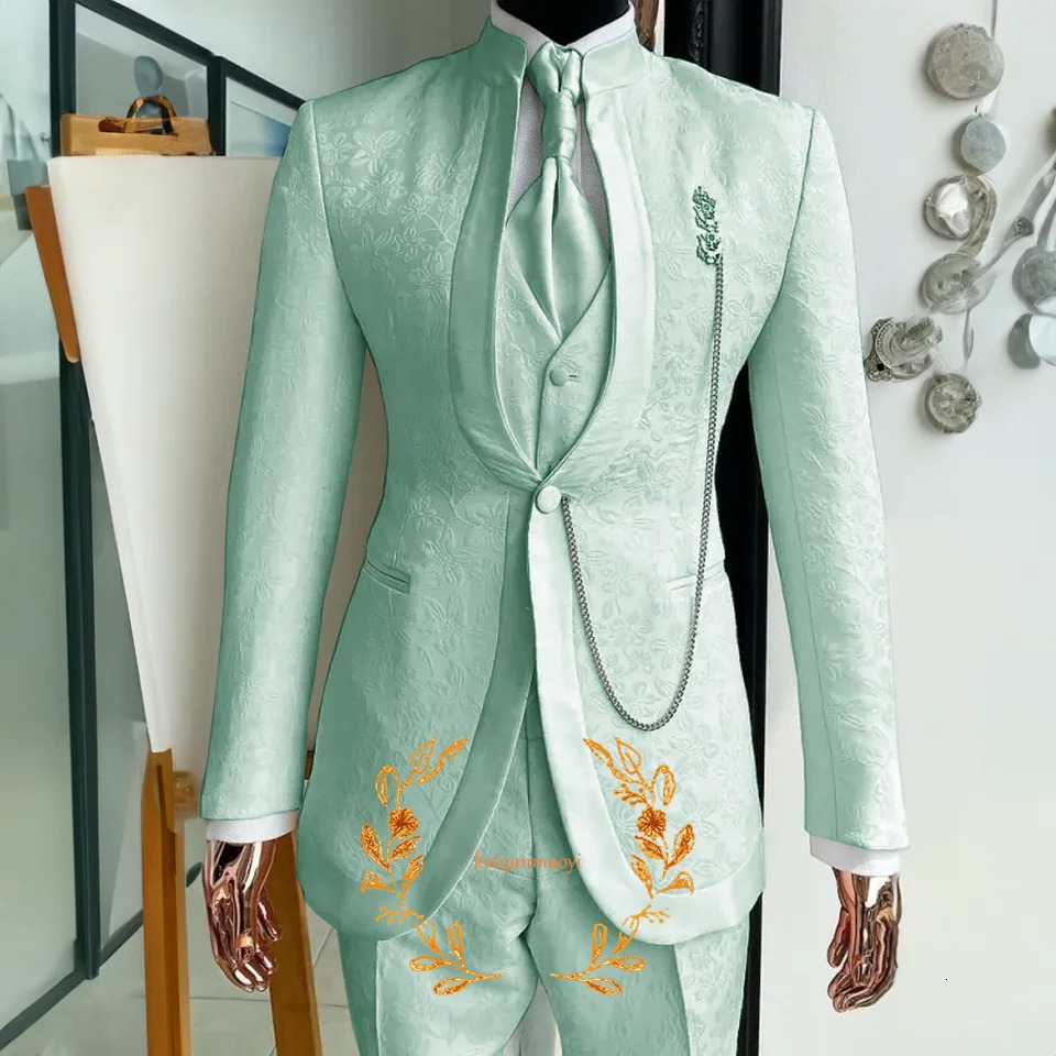 Jacquard elegant mens 3-piece jacket pants vest formal party groom tailcoat wedding mens XS-5XL jacket 241106