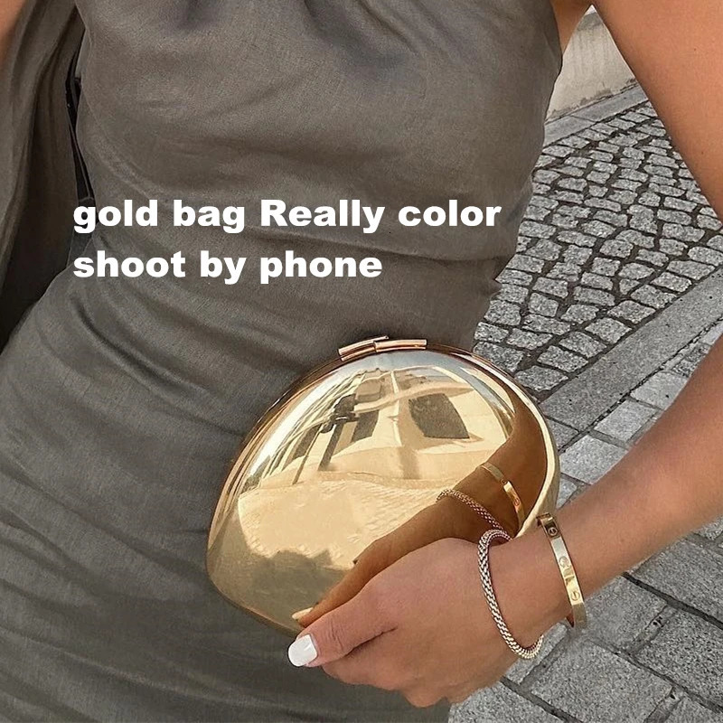 Womens metal silver shell bag cute evening clutch bag with shoulder strap used for wedding party small wallet er handbag 241107ww