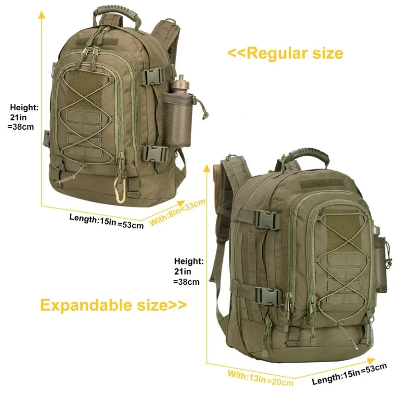60L mens tactical backpack Molle hiking bag outdoor waterproof sports travel bag camping hunting Rucksack 241106
