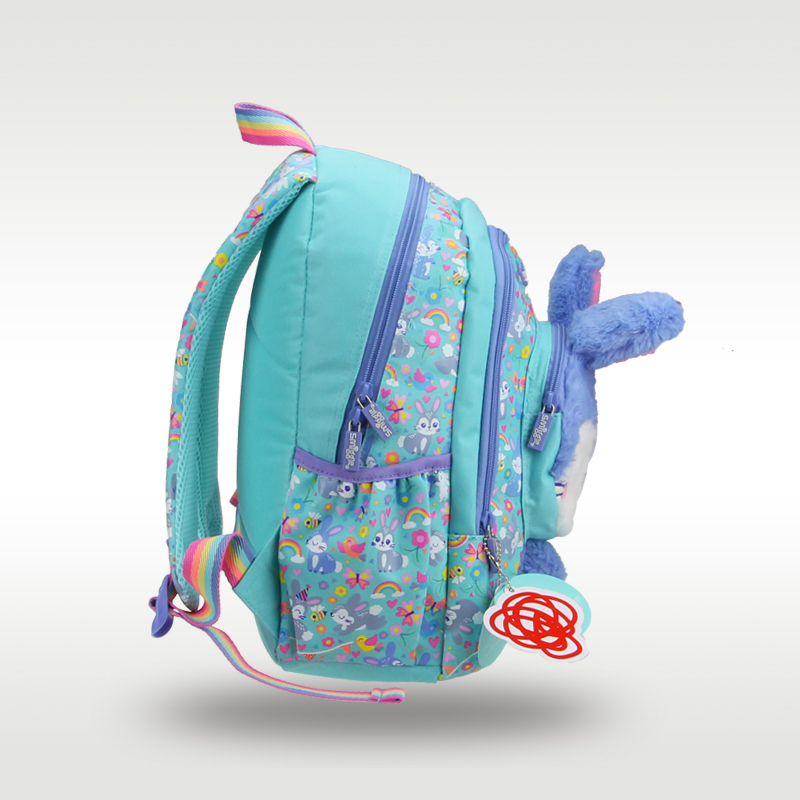 Australia Smiggle original hot-selling children's schoolbag high quality cute blue rabbit plush girl bag 3-6 years old 14 inches