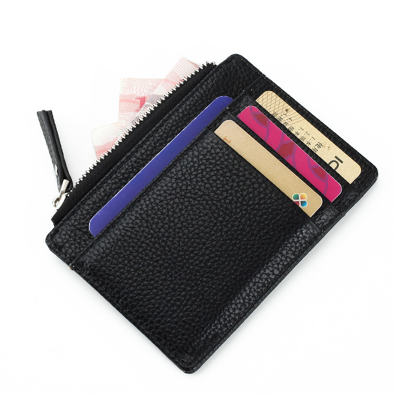 PU Leather Women ID Credit Bank Card Holder Zipper Slim Wallet Fashion Small Coin Purse Money Clip Case Cardholder Cover