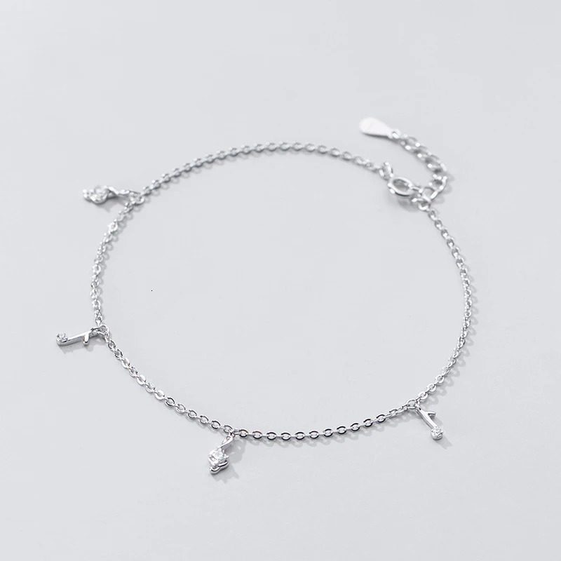 925 silver womens ankle bracelet leg chain music note ankle bracelet fashion trend rose gold platinum color 21 cm adjustable 241107