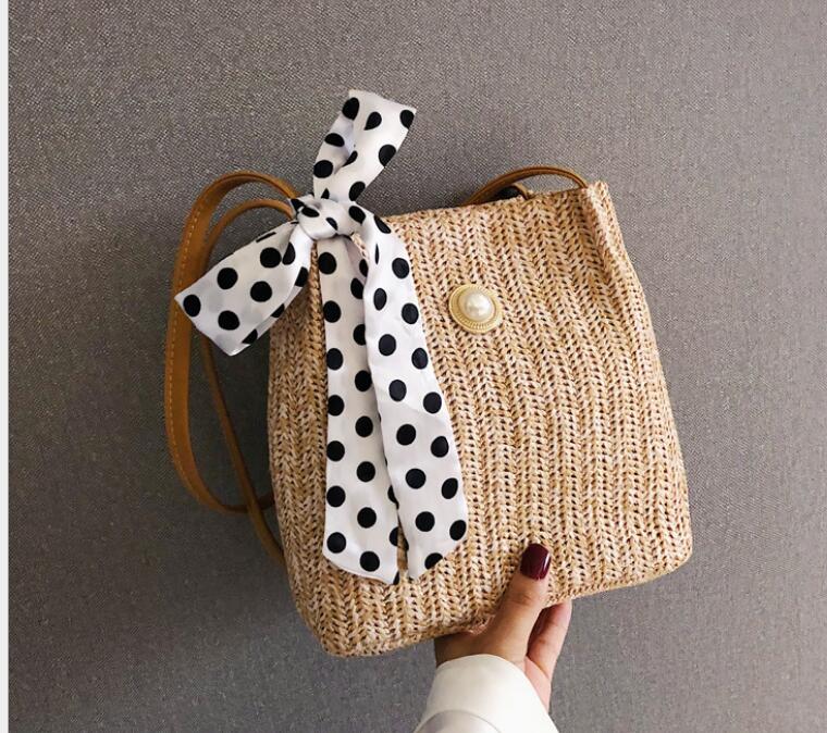 2020 Korean summer new straw bag small fresh simple fashion shoulder bag woven women bag
