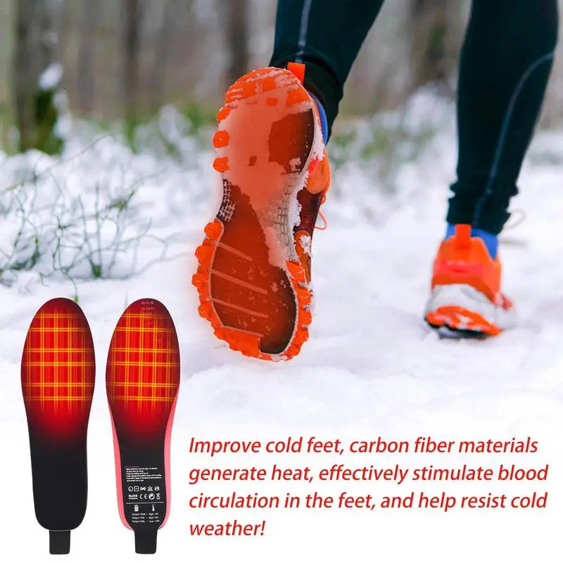 Electric heating pad electric charging foot heater adjustable temperature heating insole for skiing hunting camping 241106