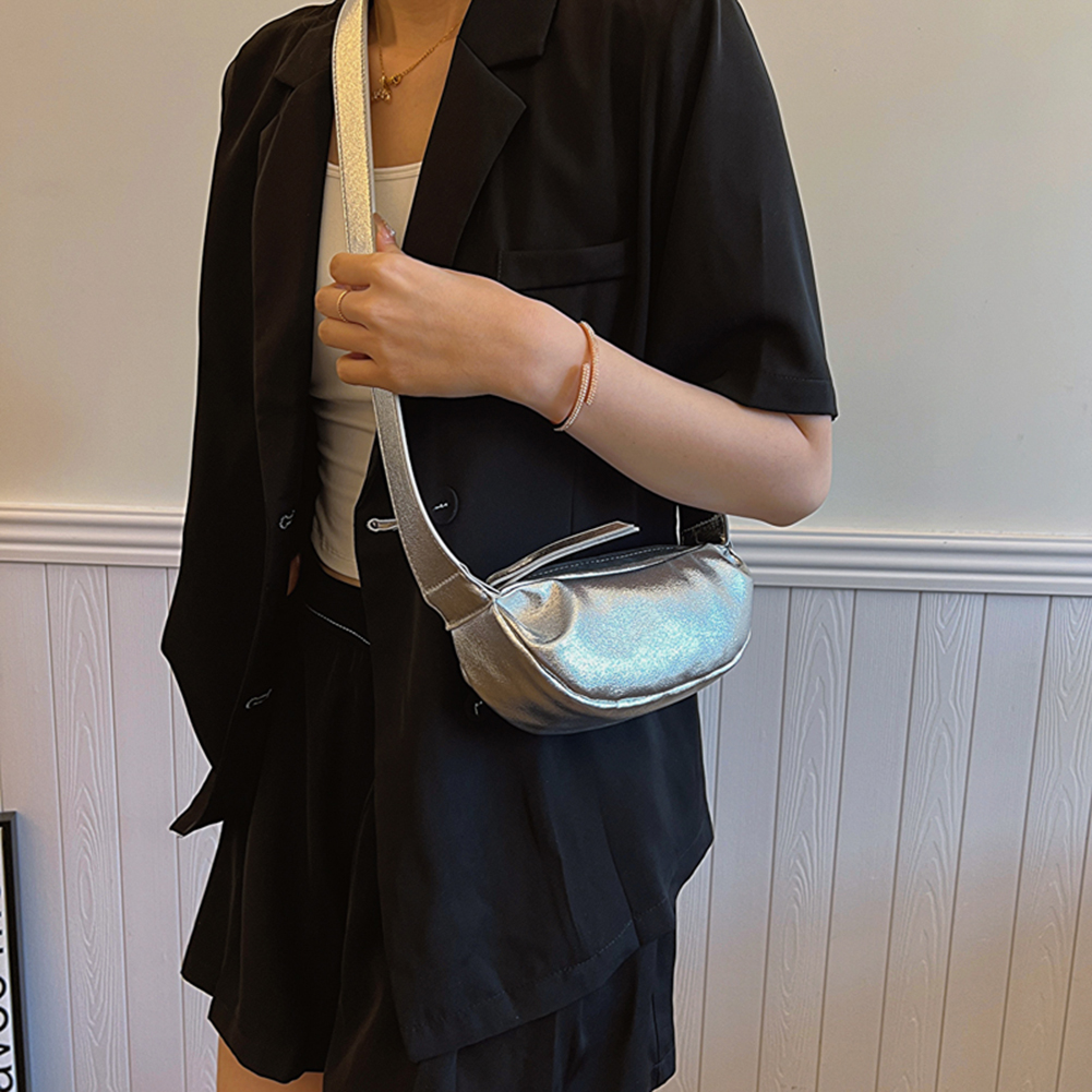 Fashion Black Dumpling Bag PU Trendy Women's Crossbody Bag 2024 New Hobo Bag Vintage Premium Sense Sling Bag Casual Shoulder Bag