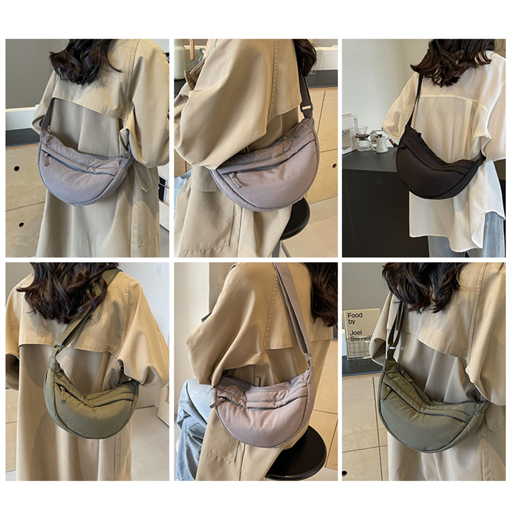 Women Dumpling Bag Casual Crossbody Bag Fashion Crescent Bag Half Moon Shape Bag Shopping Bag With Adjustable Strap