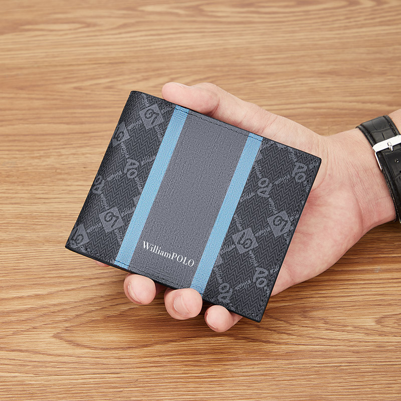 WILLIAMPOLO Brand Men Wallets Small Money Purses Wallets Luxury Design RFID Credit Card Holder Wallet For Men