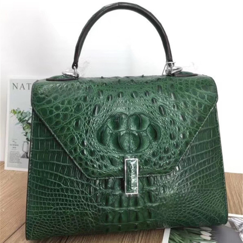 Fashion Designer Lady Purse Genuine Alligator Skin Women's Chic Handbag Exotic Crocodile Leather Female Shoulder Messenger Bag