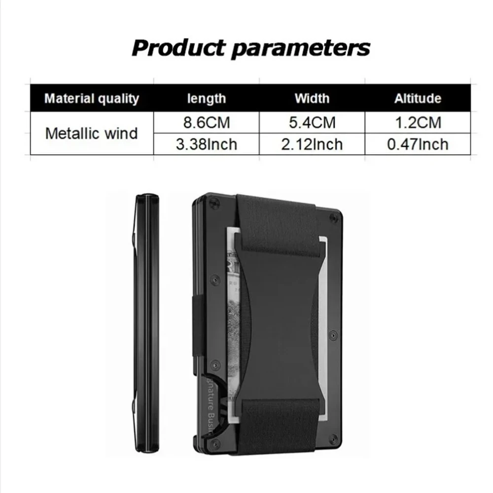 Forged Carbon Fiber Minimalist Slim Smart Wallets for Men Cashback Credit Card Holder Luxury Aluminium Wallet Rfid Money Clip