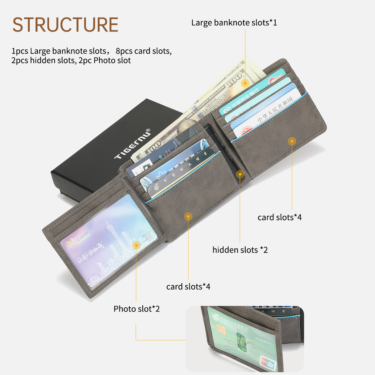 Fashion Short Wallet For Men RFID Thin Leather Wallet Casual Male Money Purse Business Brown Black Card Holder Men Passport Hold