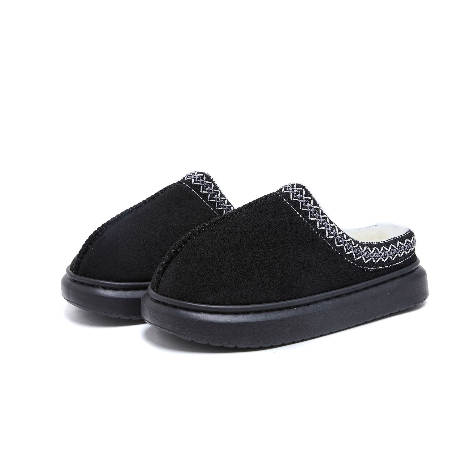 Winter Couple Thick Bottom Home Ethnic Style Warm Cotton Slippers with Velvet.