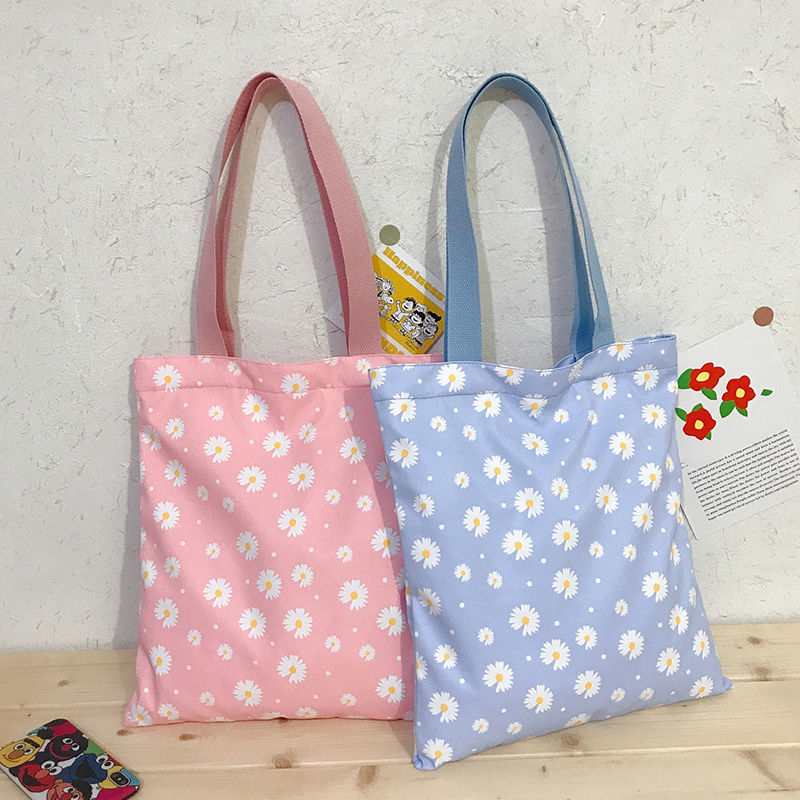 Female All-match Shopping Bag Casual Tote Vintage Daisy Flower Women Large Shoulder Bags Student Girls Daily Books Handbags
