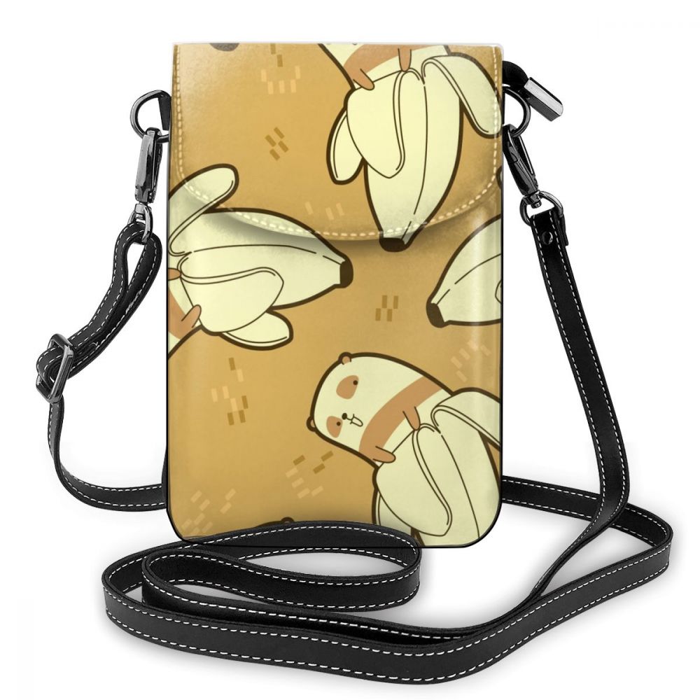 Funny Banana Pattern Small PU Leather Crossbody Bags For Women Zipper Designer Lady Travel Shoulder Messenger Handbags Hasp