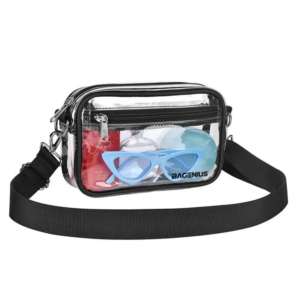 MAY TREE Clear Crossbody Bag Stadium approved Clear Messenger Bag suitable for work travel concerts and sports events 241107