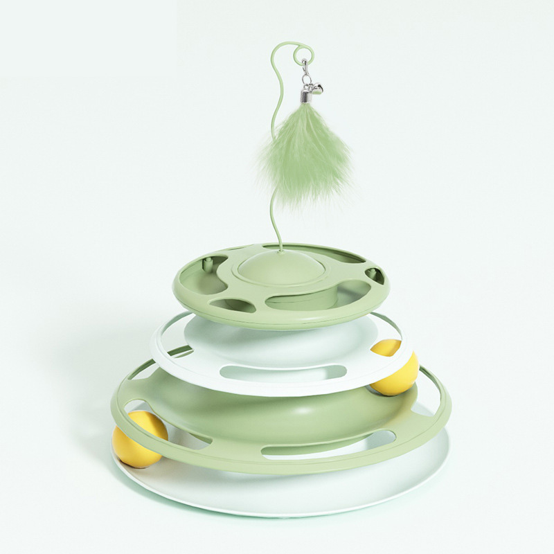Cat Toys Flying Disc Cat Carousel Leakable Food Carousel Jitterbug Pet Puzzle Interactive Feeding