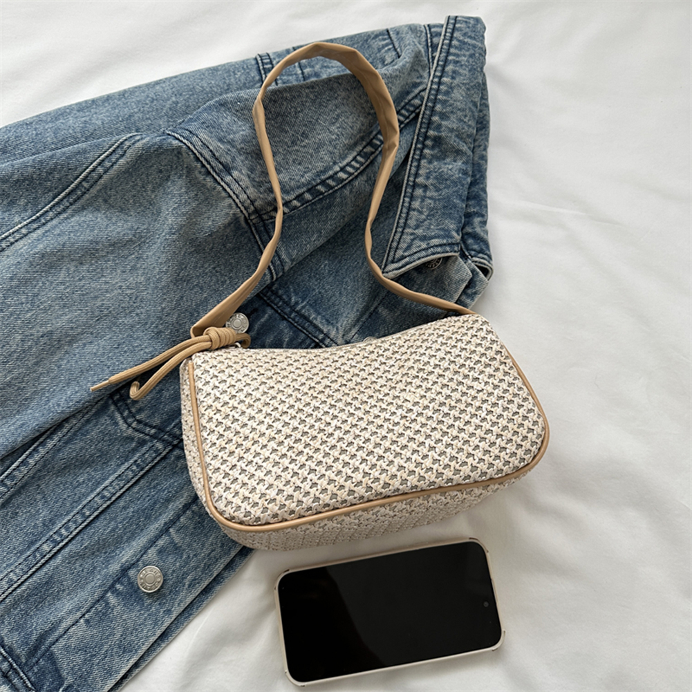Women Straw Woven Bag Summer Beach Bags Large Capacity Fashion Woven Handbag All Matched Casual for Travel Beach Vacation