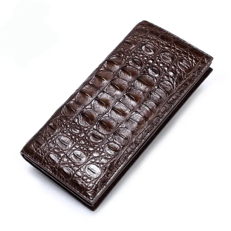 Real Crocodile Leather Men Long Wallet Alligator Skin Genuine Leather Luxury Purses Money Bag Birthday Gift for Men
