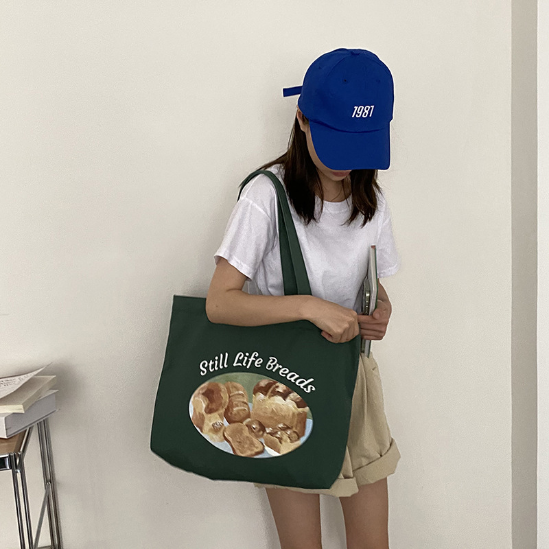 Women Canvas Shoulder Bag Food Supermarket Shopping Bags Ladies Cotton Cloth Fabric Grocery Handbags Tote Books Bag For Girls