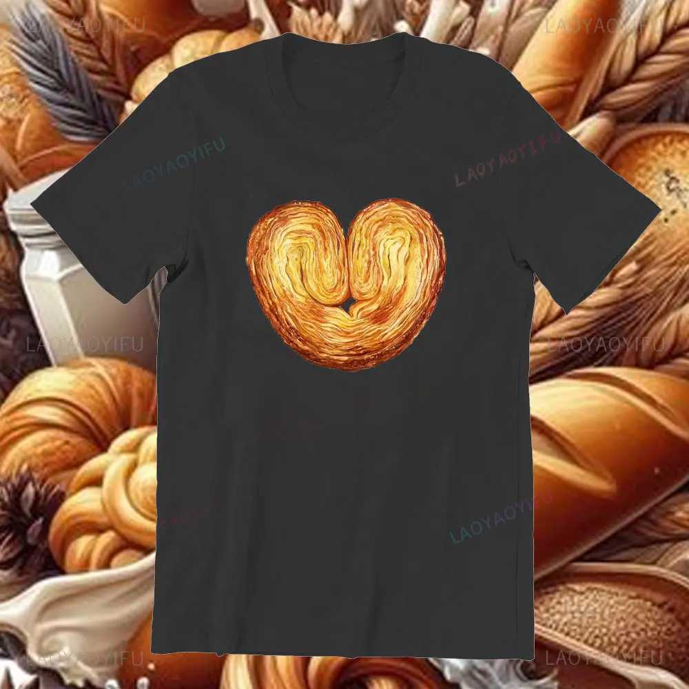 Pain Au Chocolate Fun Quotes T-shirt Cute Food Graphic T-shirt Womens Casual croissant Valentines Shirt Neutral Summer Clothing Gift X241107