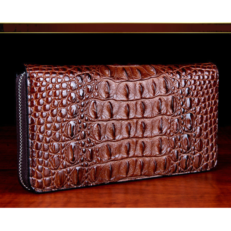 Genuine Leather Business Long Wallet High Quality Luxury Casual Single Zipper Purse Men Multiple Card Positions Clutch Billfold