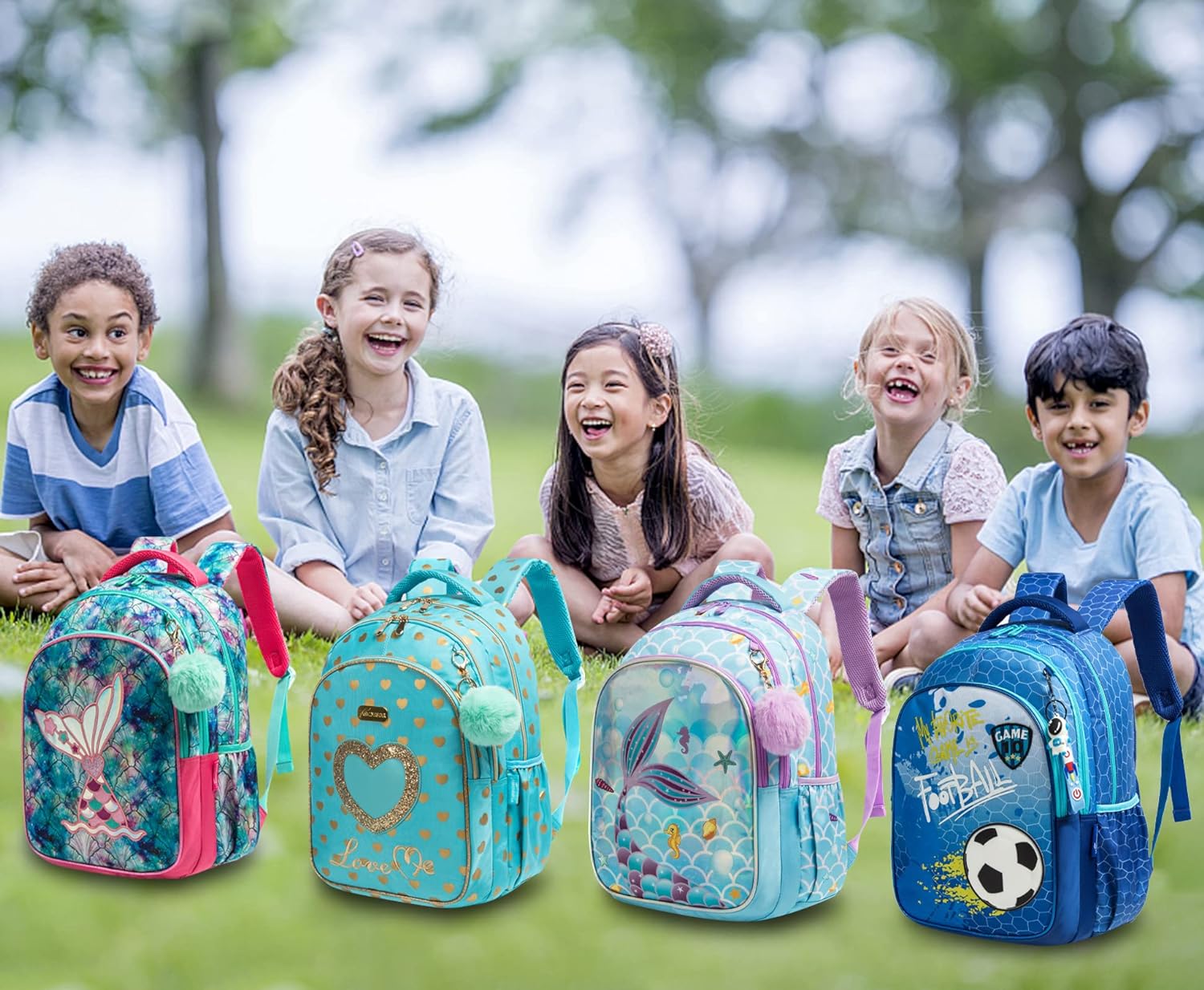 School Backpacks for Girls Kids Backpack Set with Lunch Box Elementary Primary Book Bags for Teenager Girl Waterproof School Bag