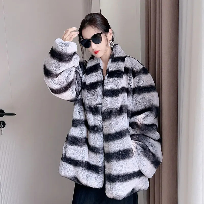 Light Rex Rabbit Fur Body Fur Coat Womens Totoro Printing Temperature Color Comparison Short Plush Co. Ltd 241107